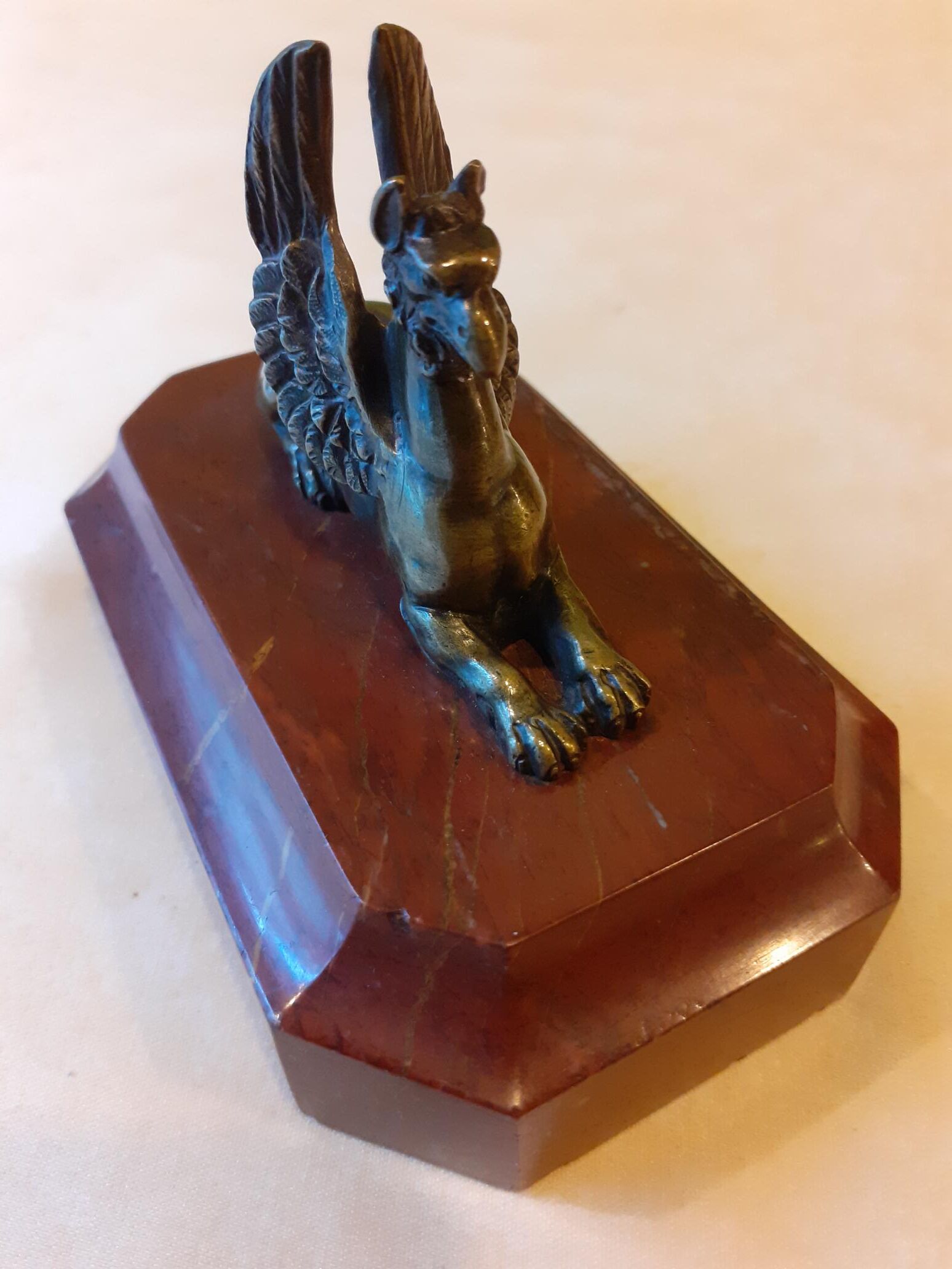 Bronze and marble paper press