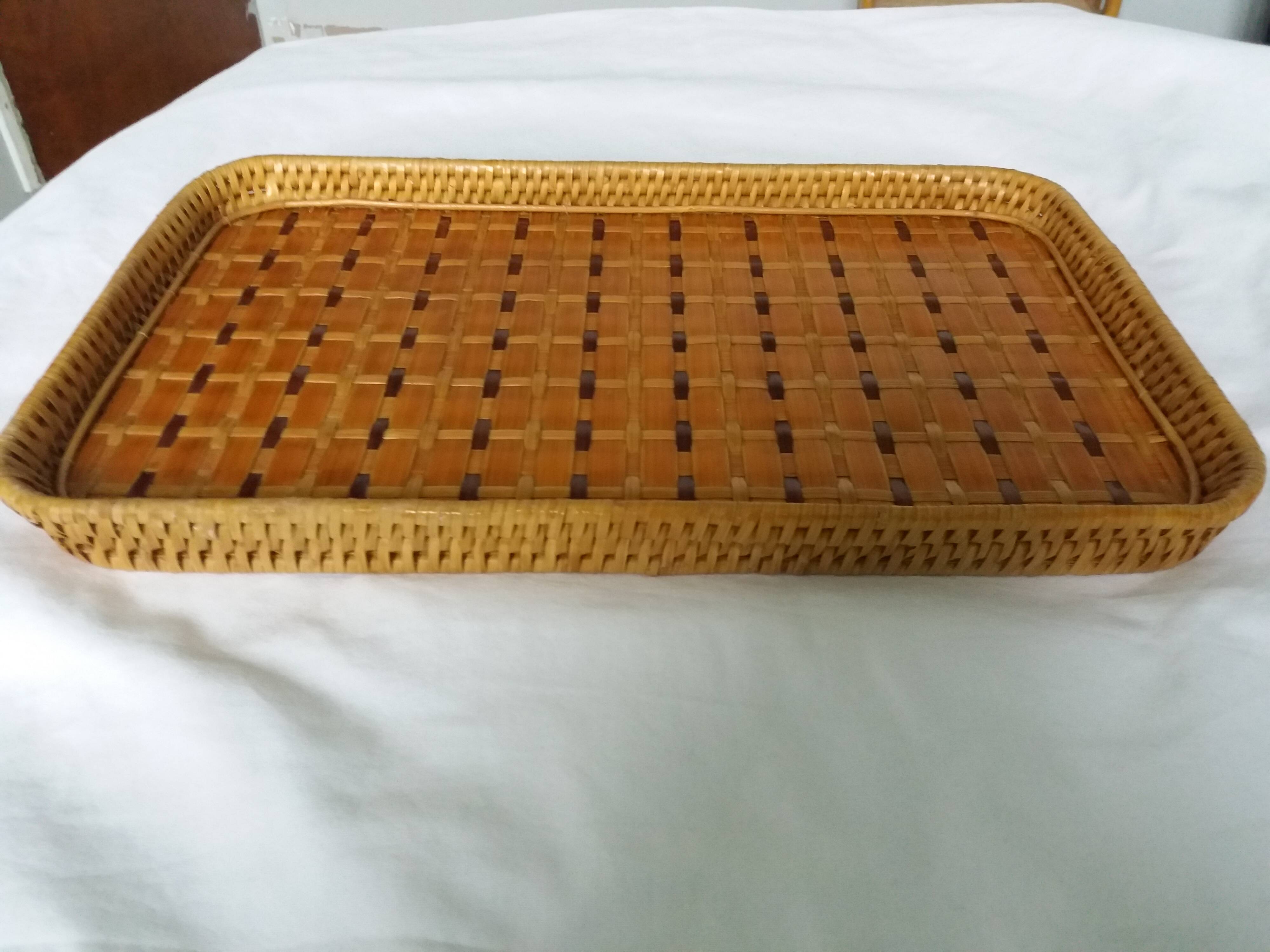 Wicker rattan tray