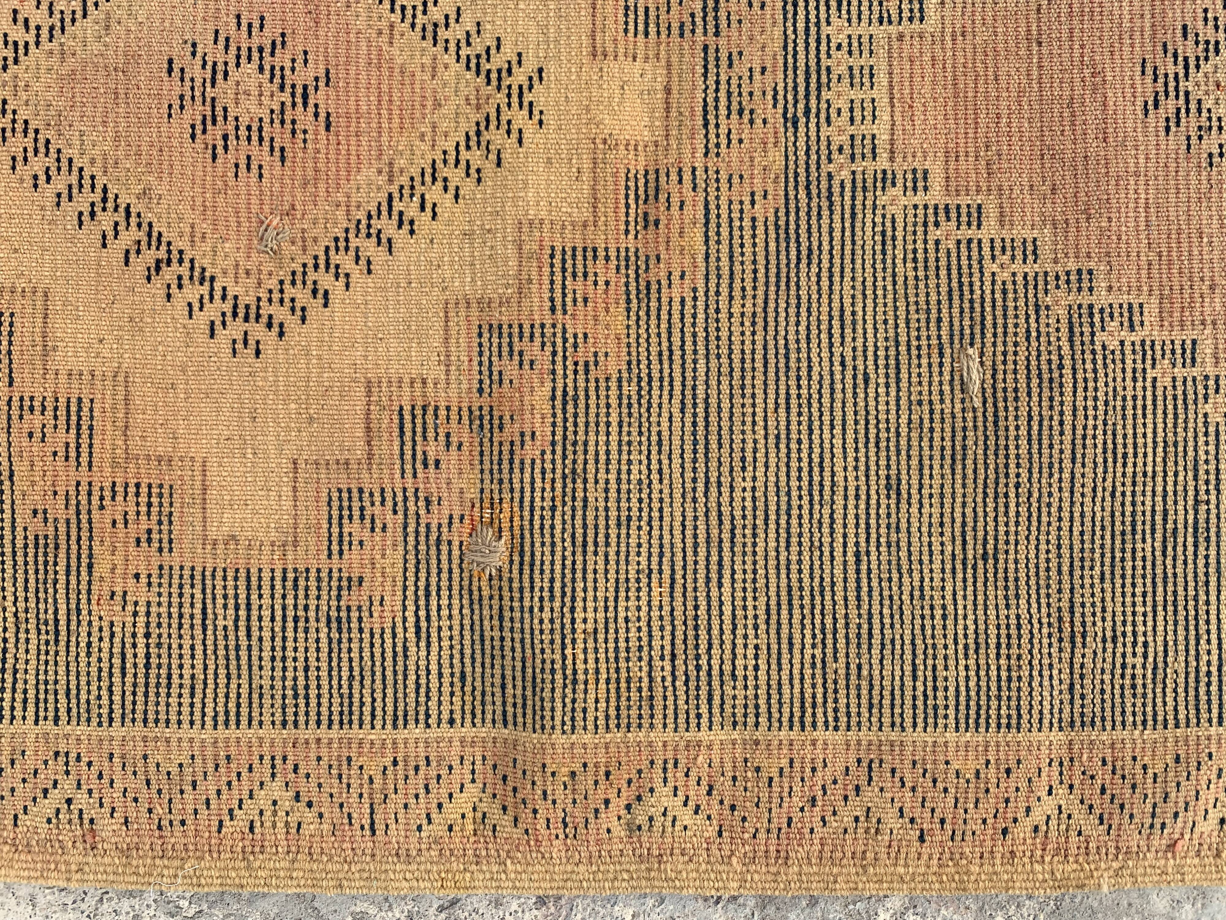 Taznakht blue moroccan wool runner rug