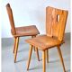 Vintage brutalist pine chairs