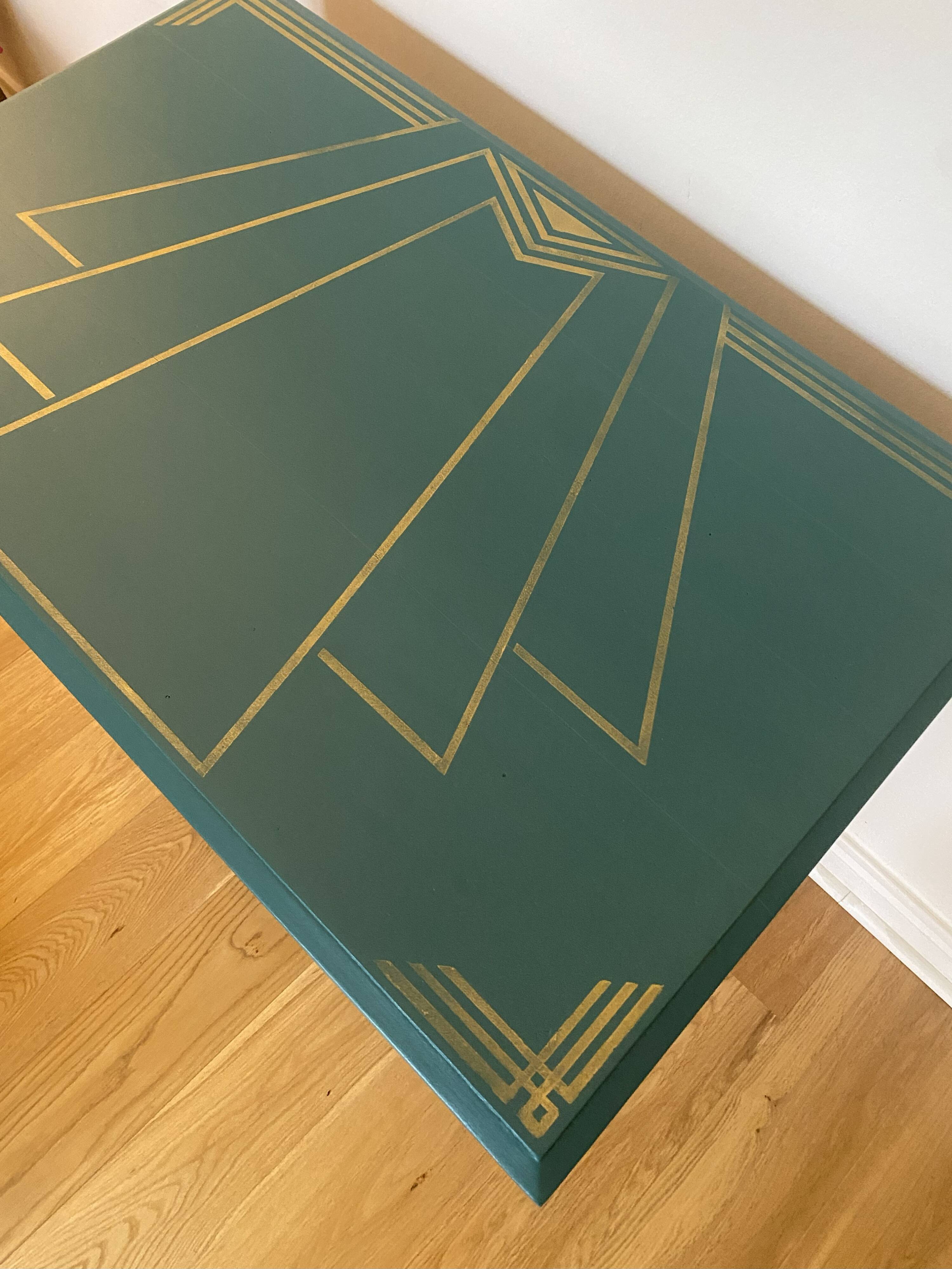 A 1950s desk reimagined in Art Deco style