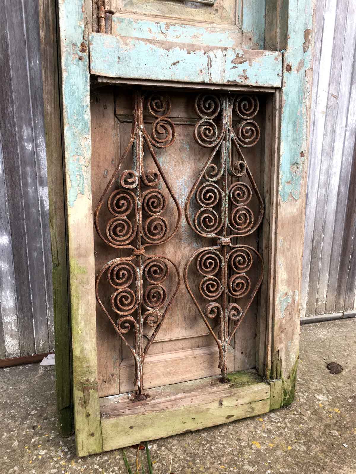 Old patinated teak door