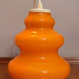 Orange opaline pendant lamp 70's
