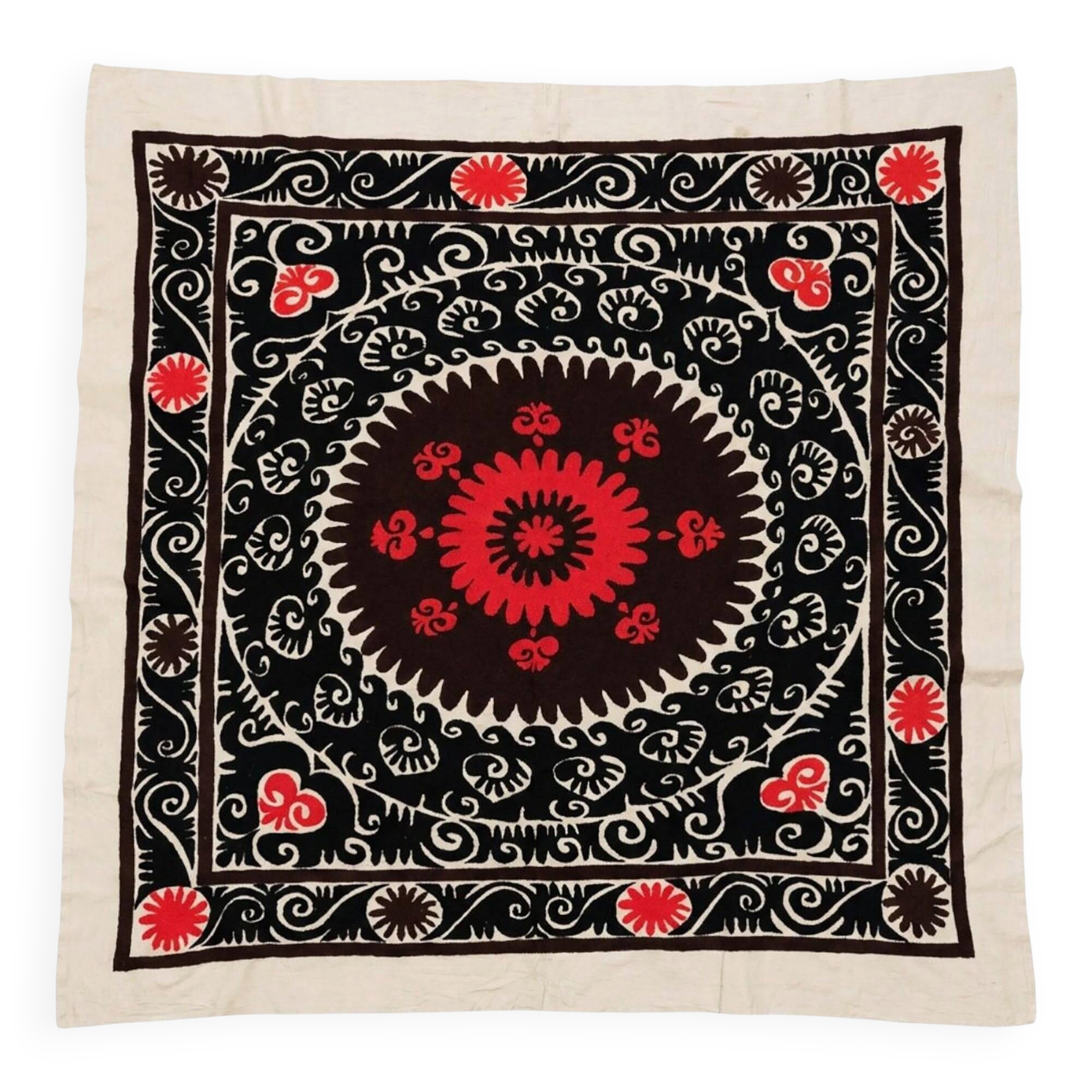 Vintage hand-embroidered tablecloth 158x162 cm