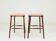 Bar stools matching the vintage style, in pink corduroy.