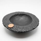 Sculptural dish/basket/trinket tray in burnt wood – Hammered texture