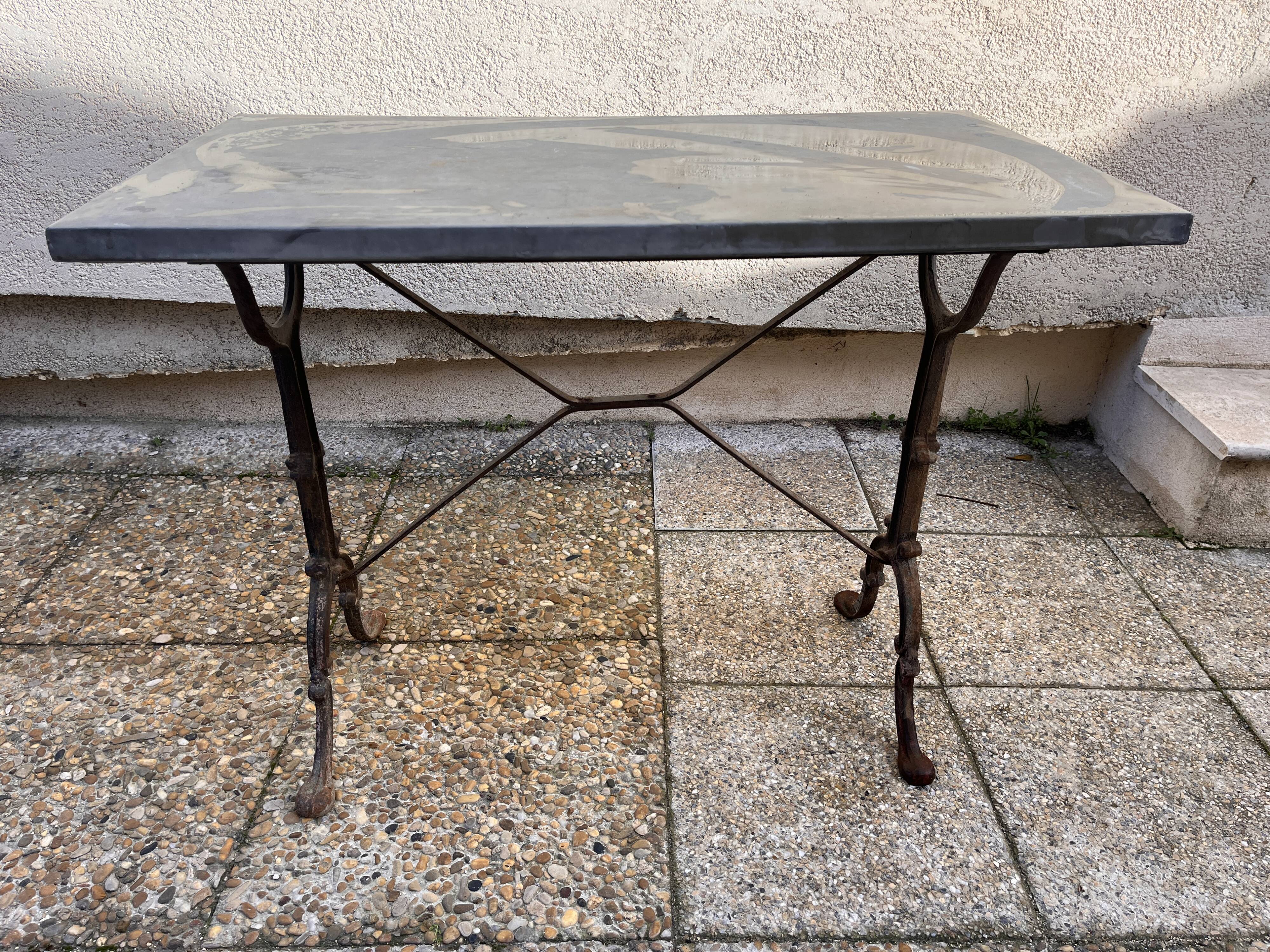 art deco wrought iron bistro table