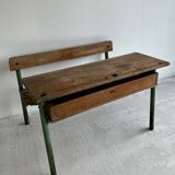 Ancien pupitre d’école double vintage Colman Thonon 1950-1960