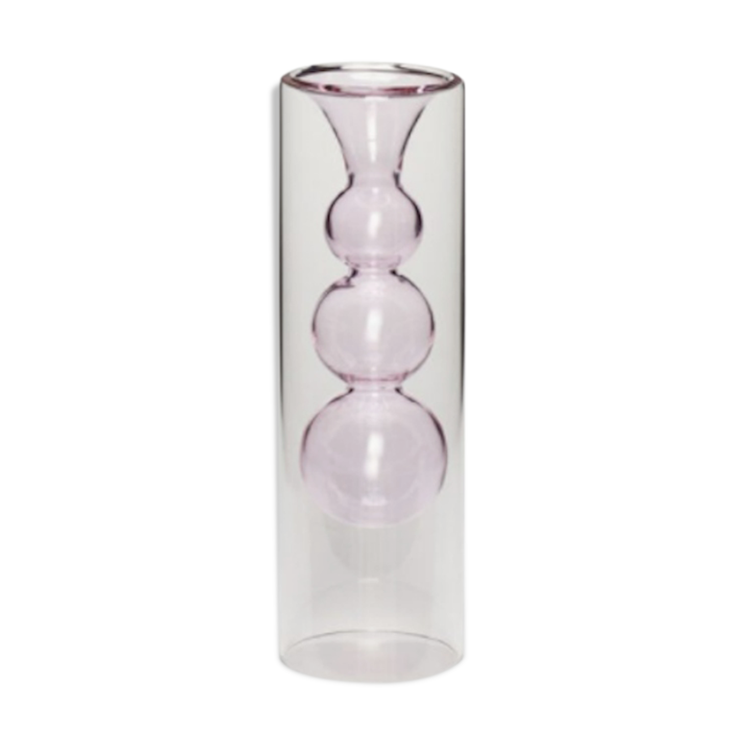 Pink design glass vase