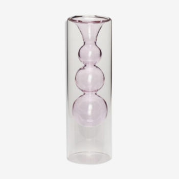 Vase en verre design rose