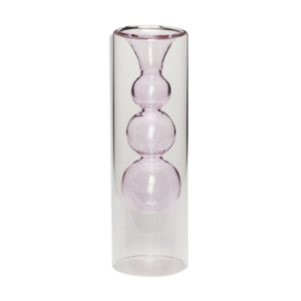 Pink design glass vase