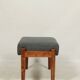Footrest in vintage style, wooden pouffe, corduroy fabric , Graphite upholstery