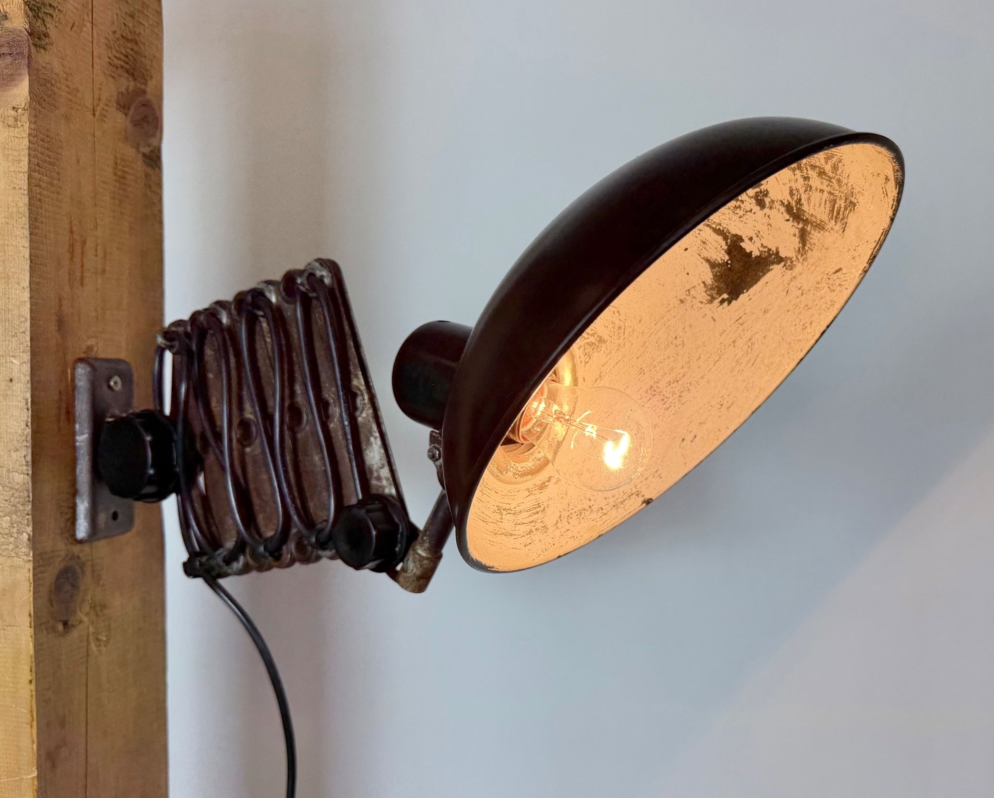 Large German Industrial Scissor Wall Lamp from Helion Arnstadt, 1950s