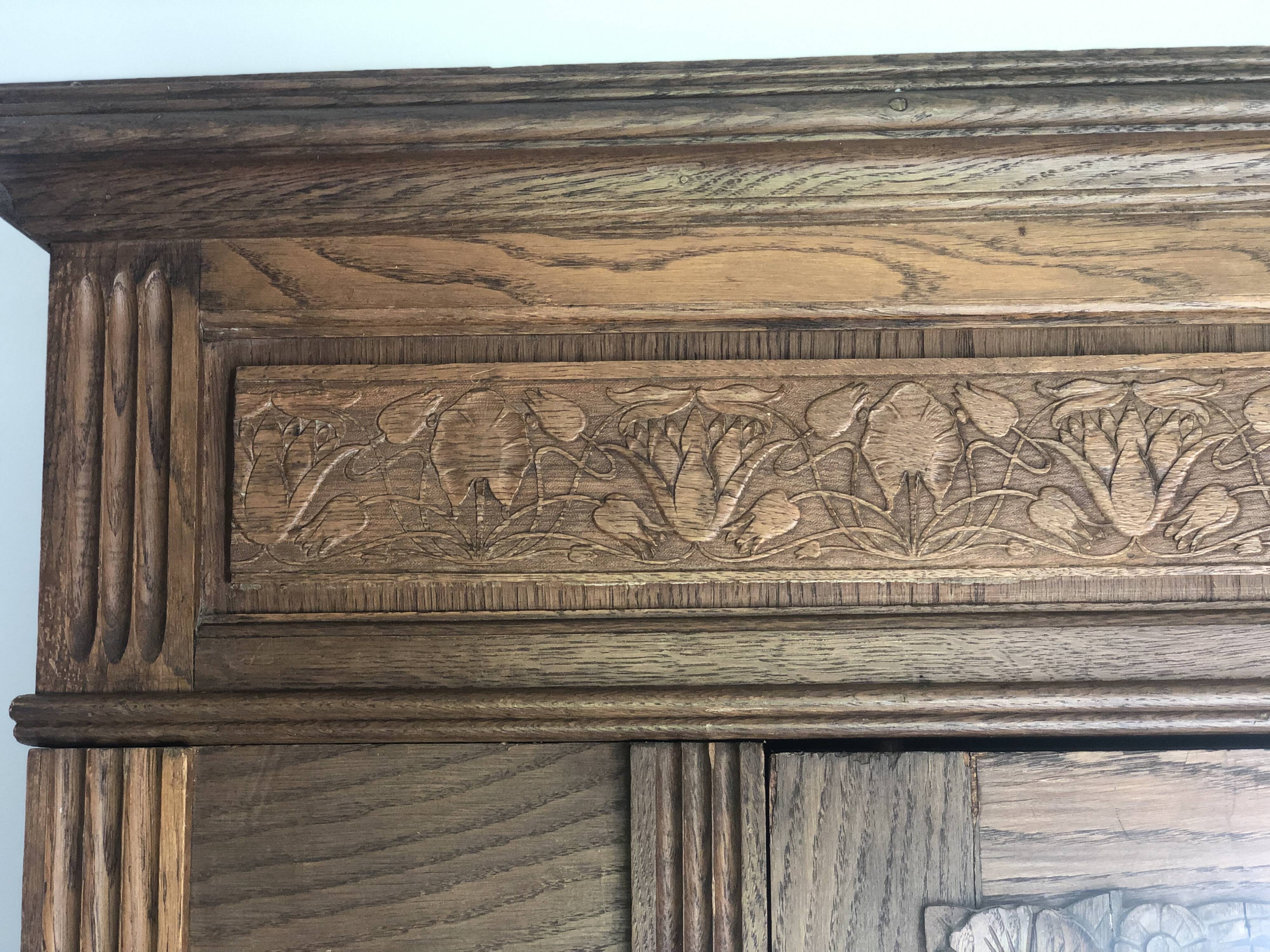 Antique wardrobe with mirror