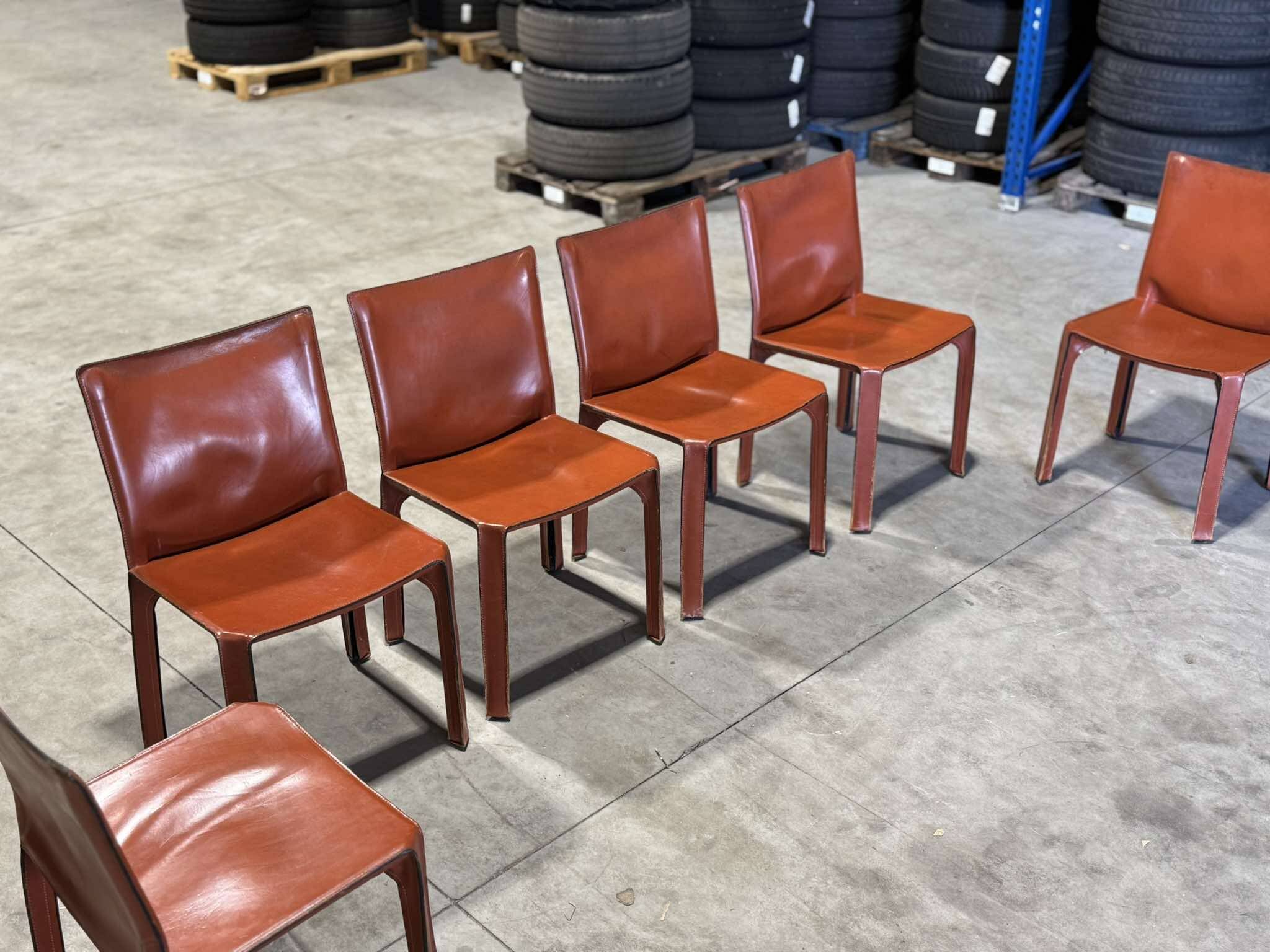 Cassina 6x Cab 412 burgundy by Mario Bellini NP : 9000€