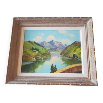 Claude Sargue Painting Oil on panel landscape 20th century