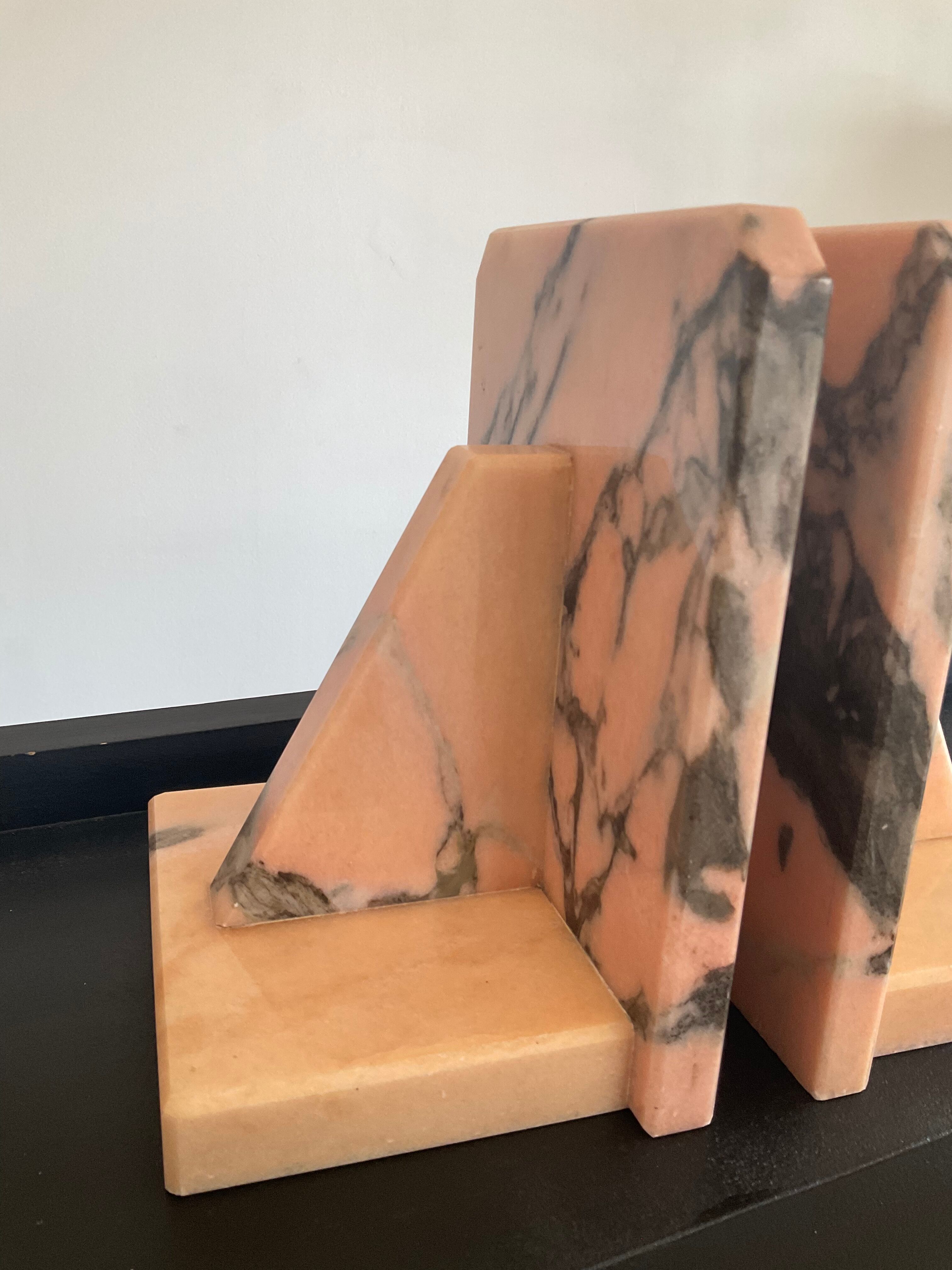Pair of Art Deco marble bookends