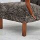 1950s, Danish design, reupholstered armchair, genuine sheepskin "Wellington".