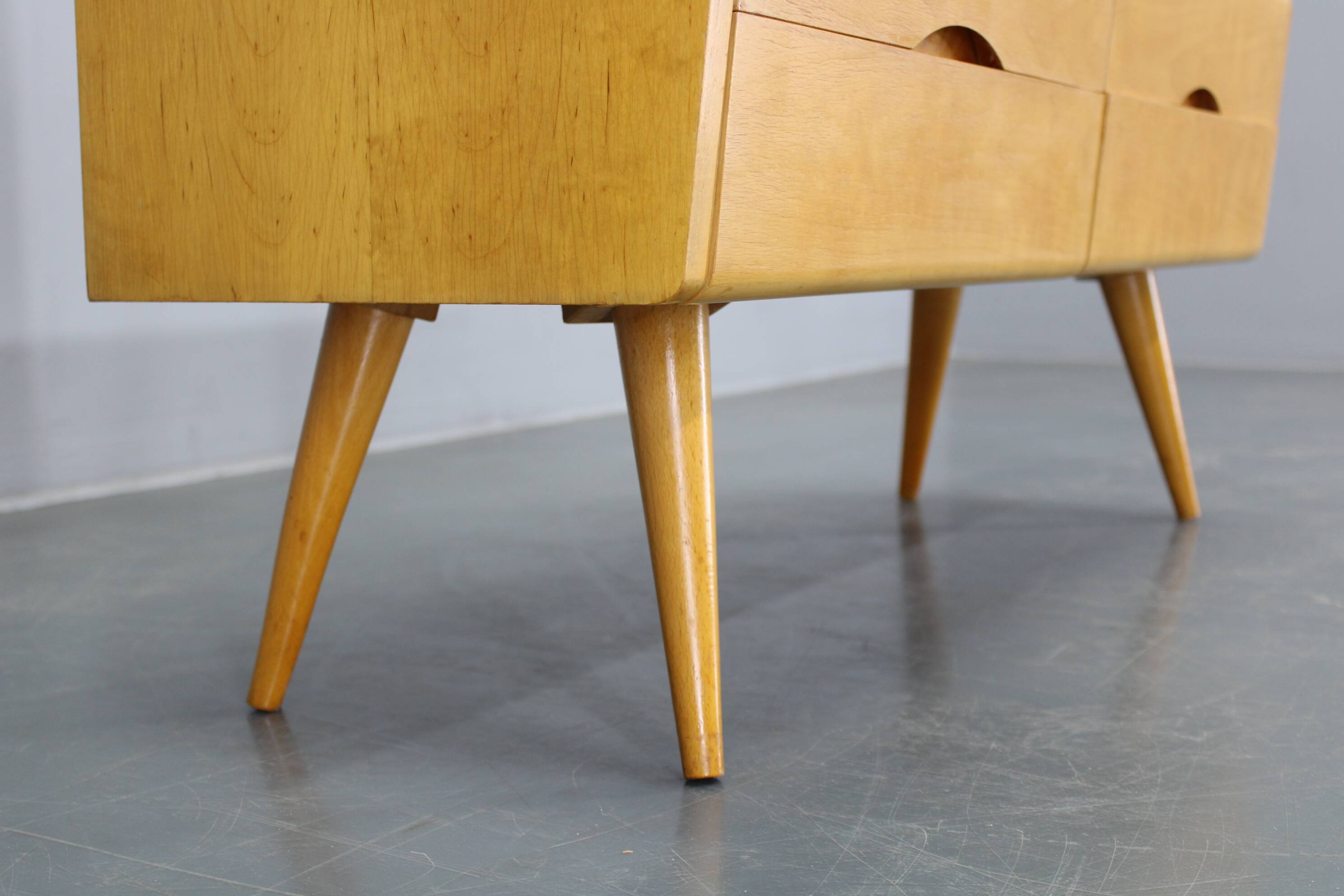 1960s Chest of Drawers with Glass Shelf ,Czechoslovakia