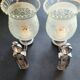 Pair of chrome wall sconces vintage bathroom