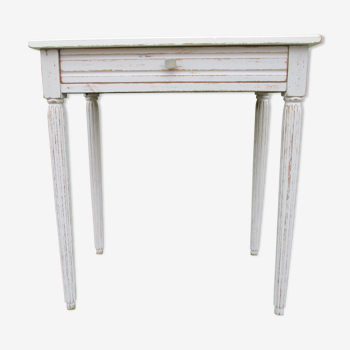 Table d'appoint années 1900 relooké patiné gris