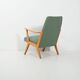 Fauteuil en hêtre scandinave avec revêtement en laine verte, années 1950-60.