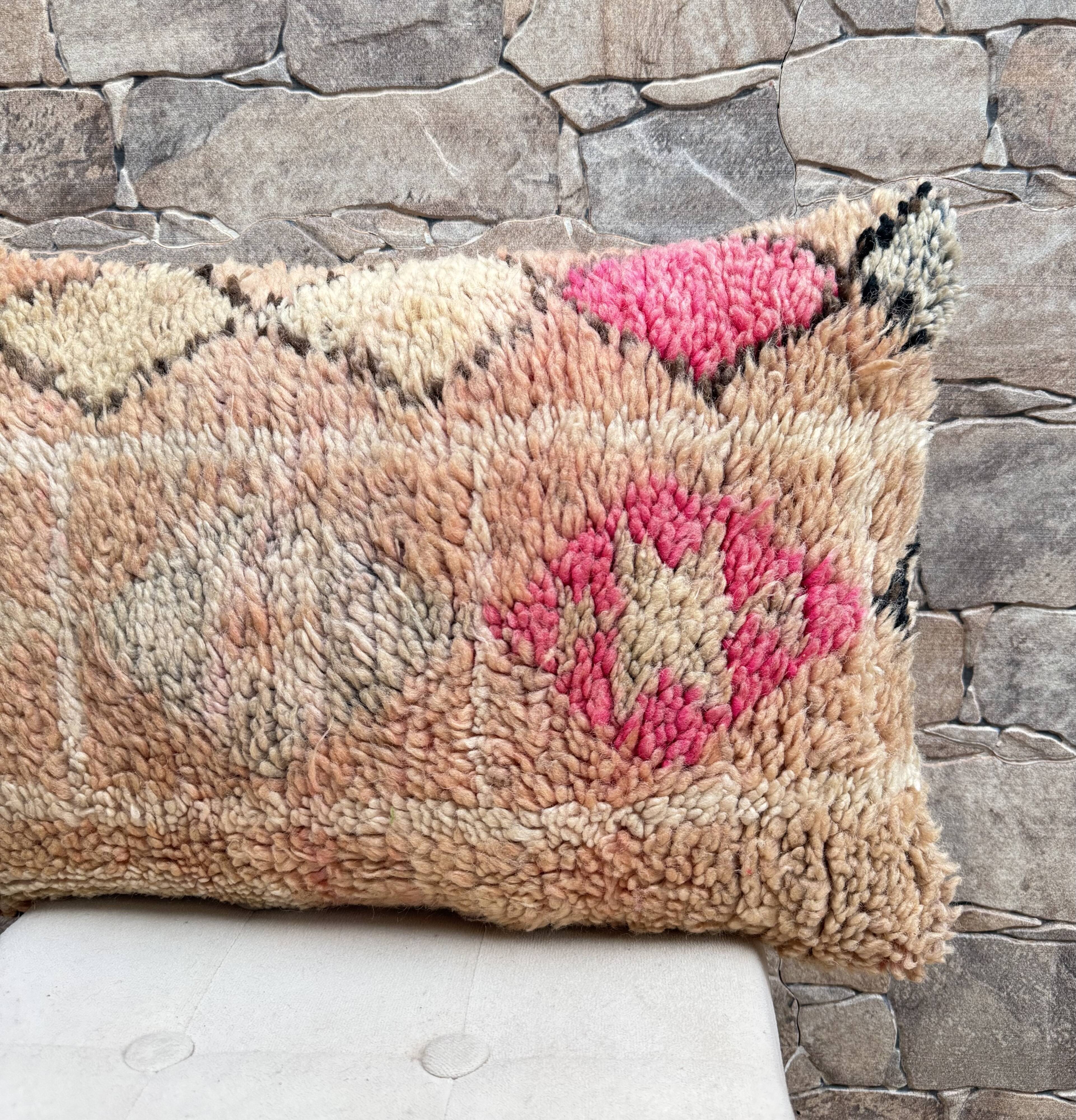 Vintage Berber wool cushion cover