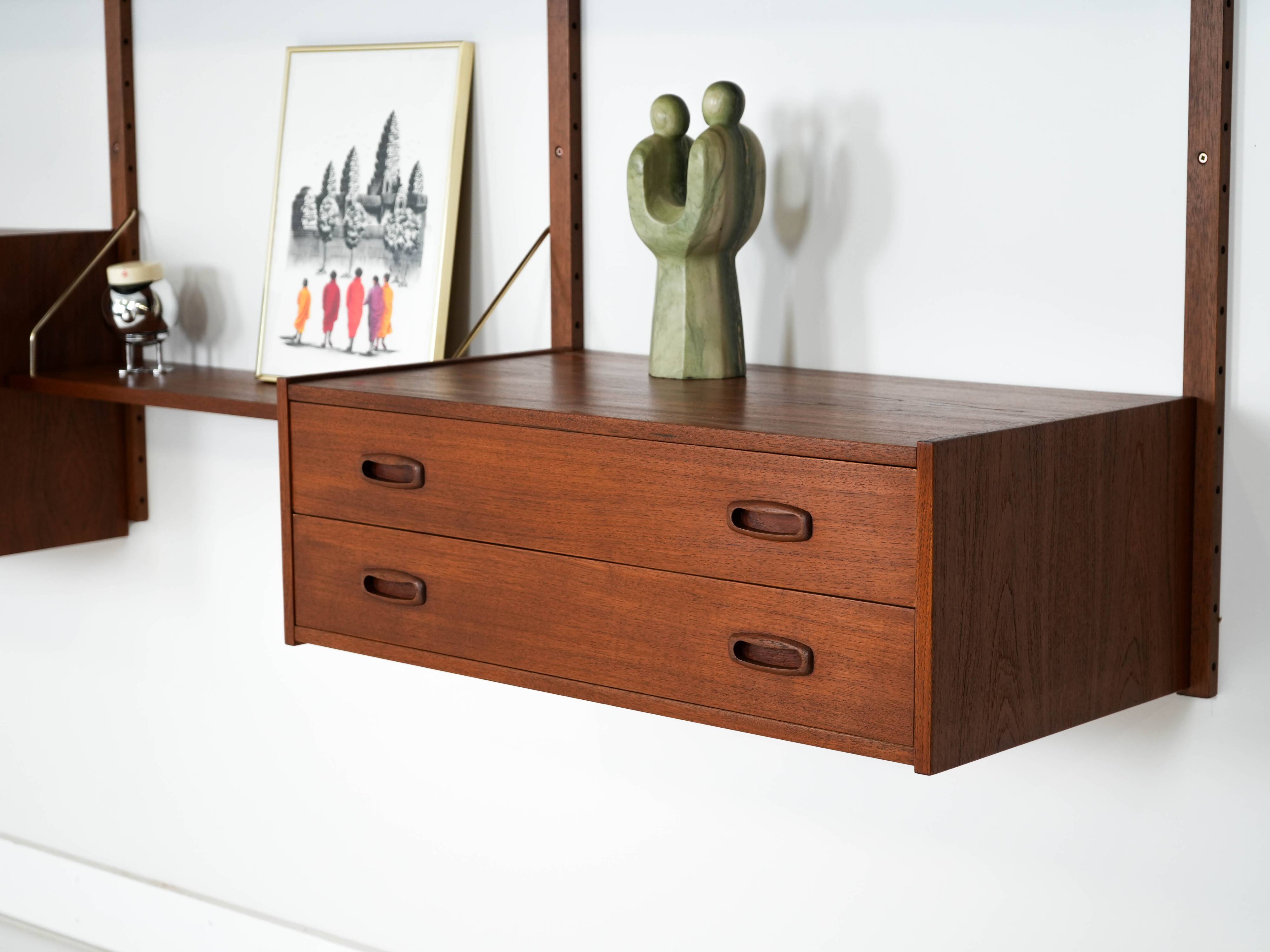 Teak shelving unit, Danish design, 1960s, manufactured in Denmark