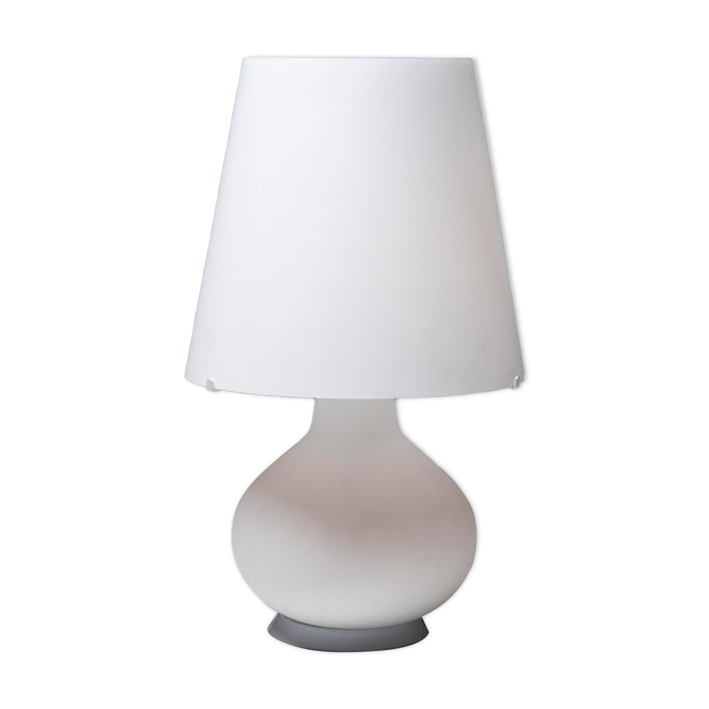 Floor lamp in white opaline glass, 1970's, italy