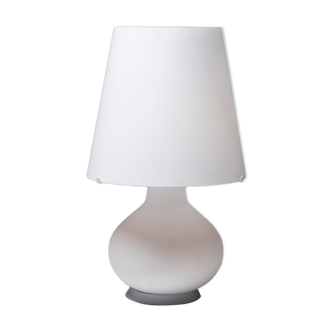 Lampe en verre opalin blanc, années 1970, Italie