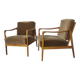 Paire de fauteuils vintage bois et velours