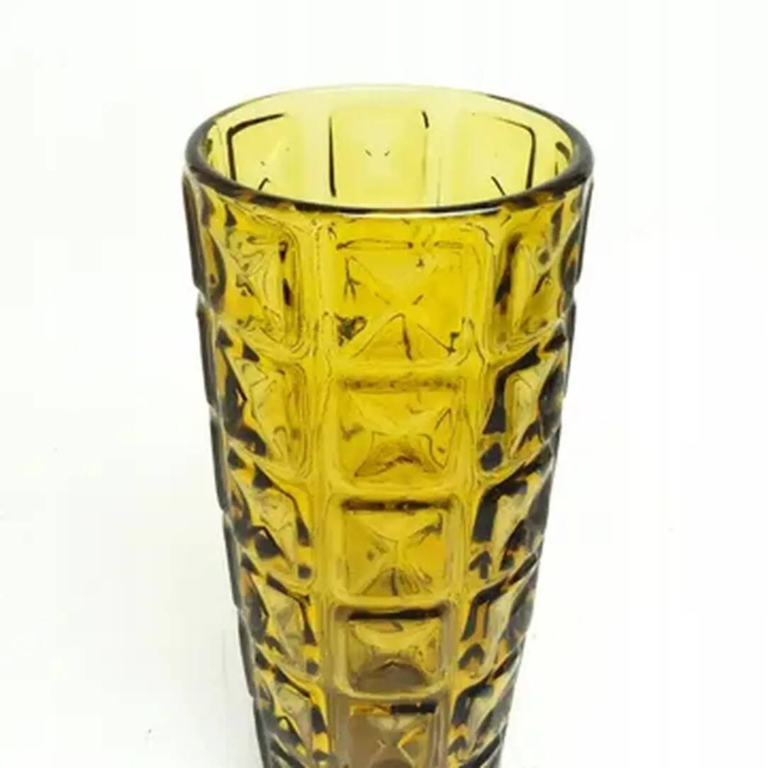 Envelope vase, modernism, pressed soda glass, design by J. S. Drosd, Ząbkowice, Poland, 1970s