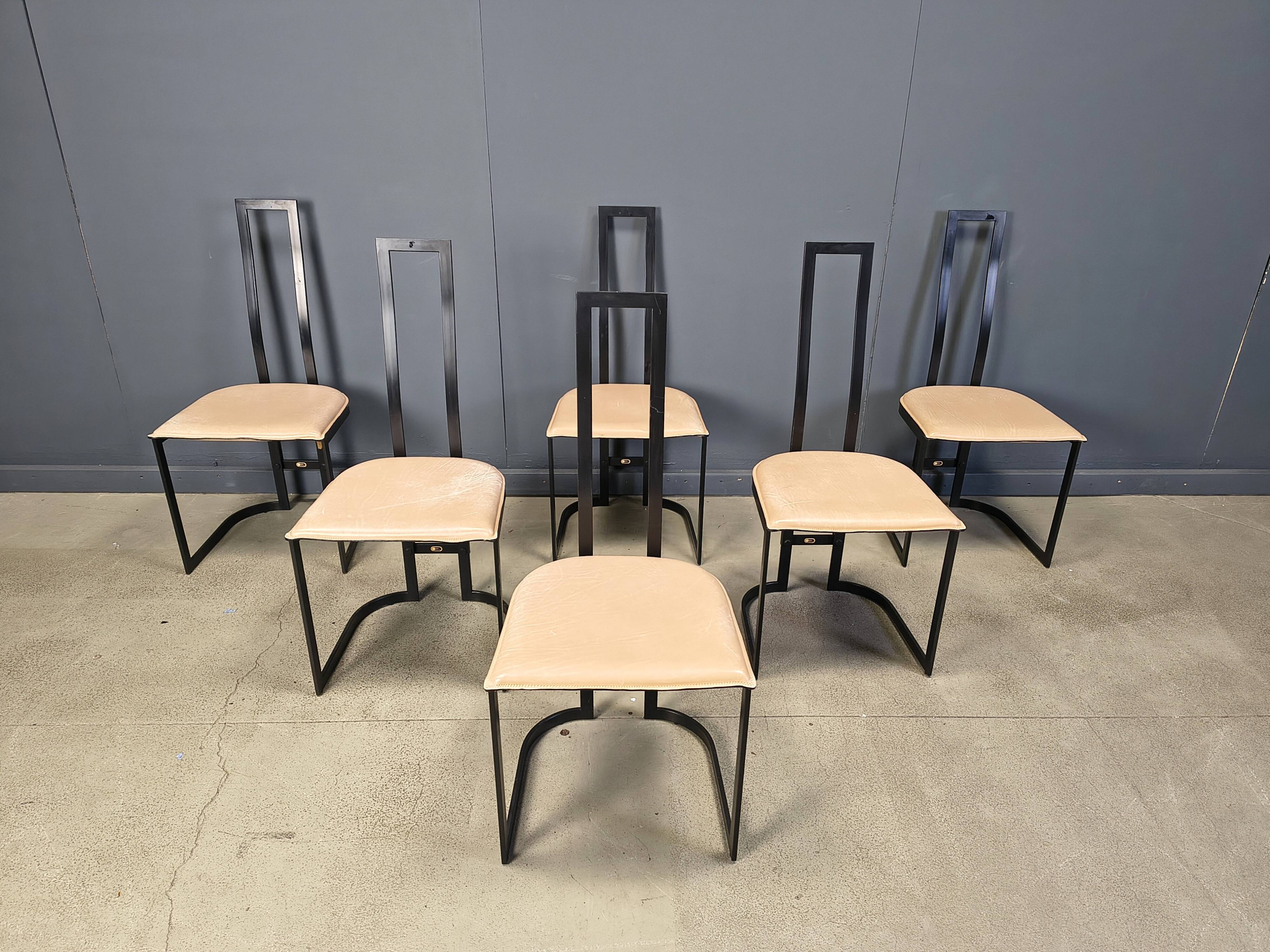 Gastone Rinaldi postmodern dining chairs for Thema Italy, 1980s - set
