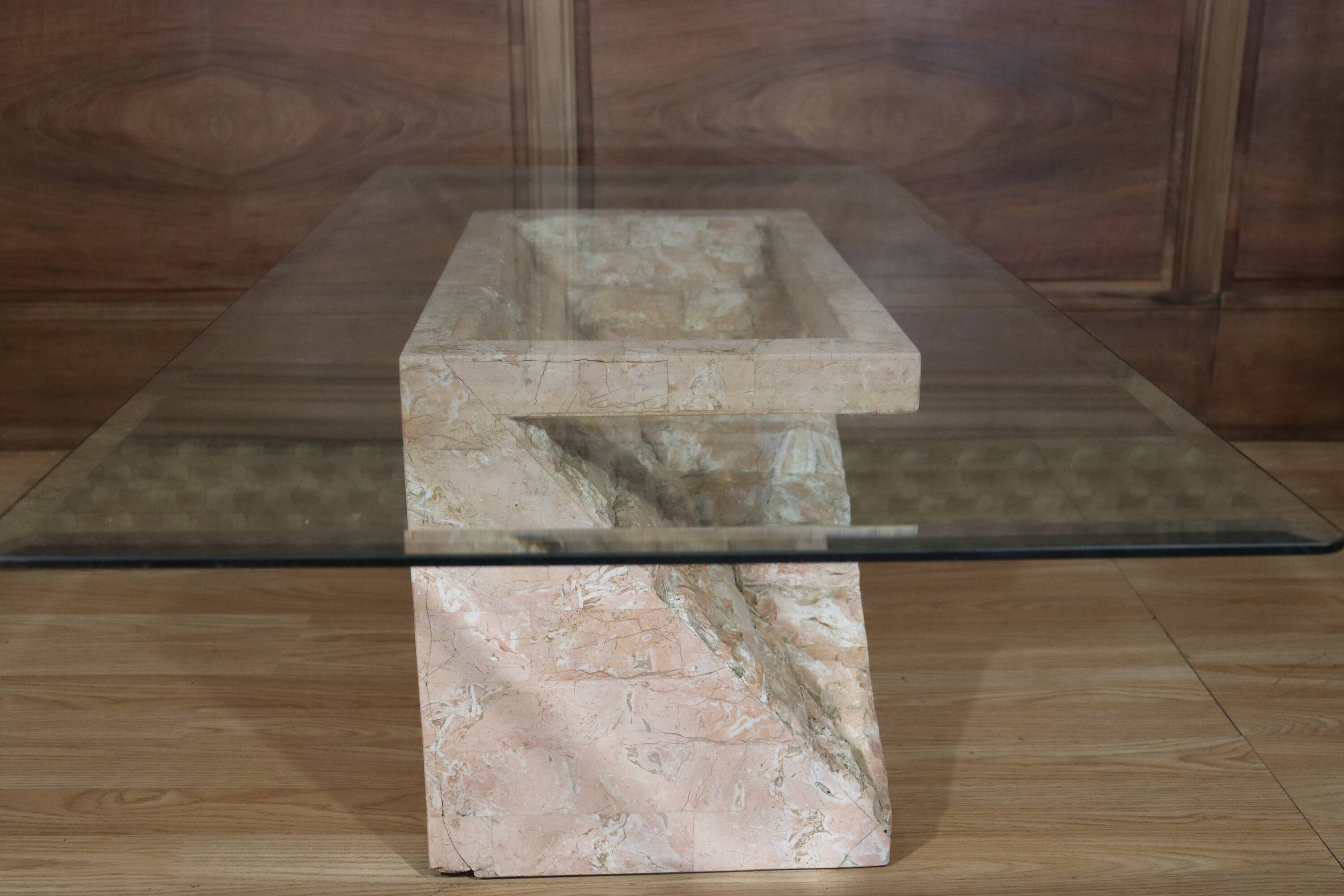 Travertine coffee table