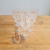 service of 6 Longchamp crystal wine glasses