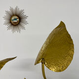 Rhubarb leaf floor lamp brass design Tomaso Barbi Italy an70