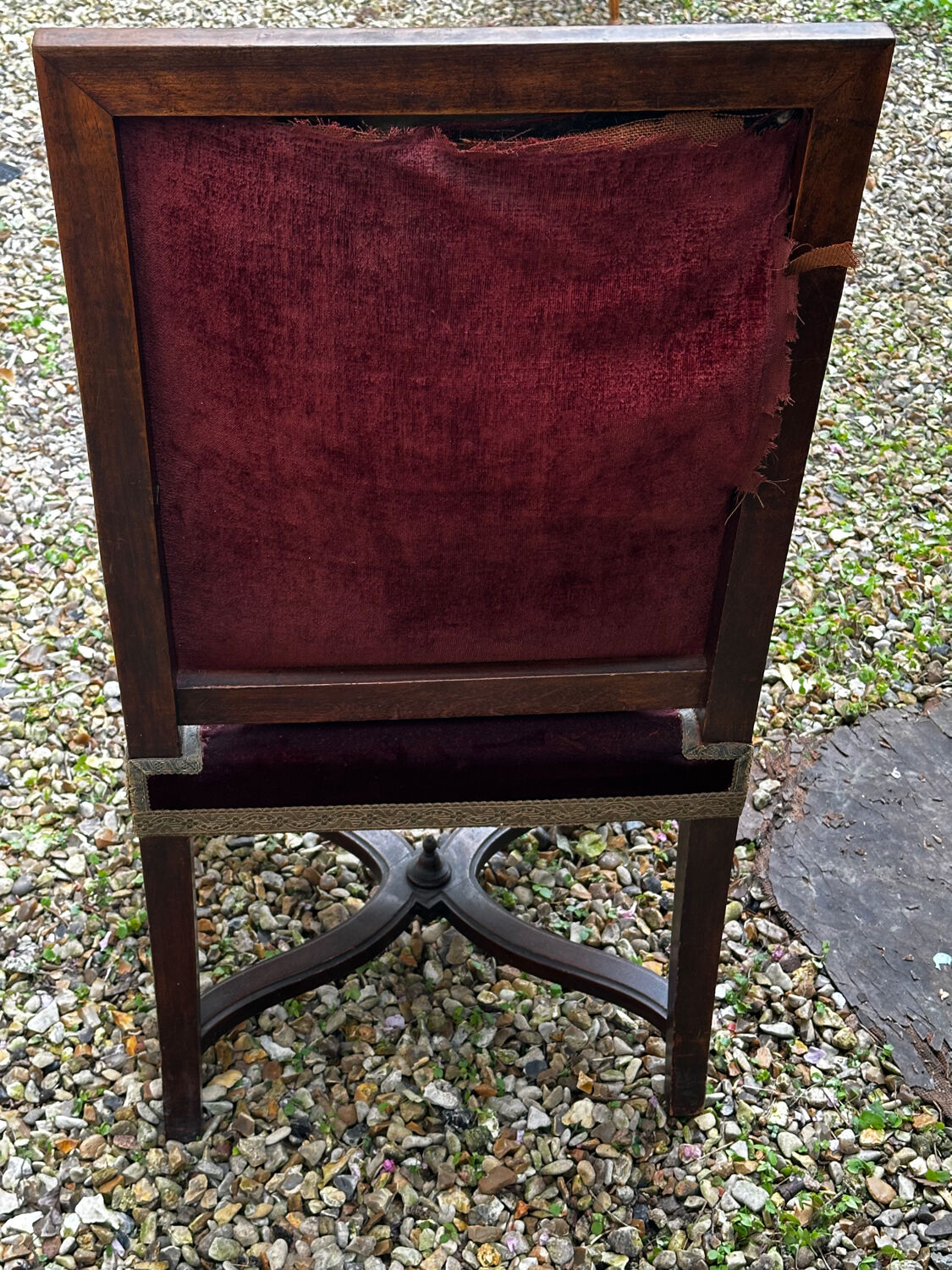 English chair in mahogany, X-shaped legs – 19th century