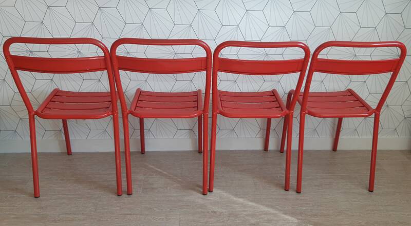 Set of 4 Tolix T1 chairs by Xavier Pauchard, vintage 1960.