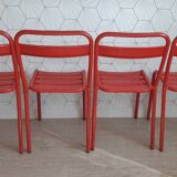 Lot de 4 chaises tolix t1 par xavier pauchard, vintage 1960.