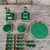 Set of knife holders, candlesticks, trivets and bottle coasters