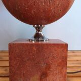 Lampe à poser en marbre rouge - style Barbier 1970