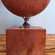 Lampe à poser en marbre rouge - style Barbier 1970