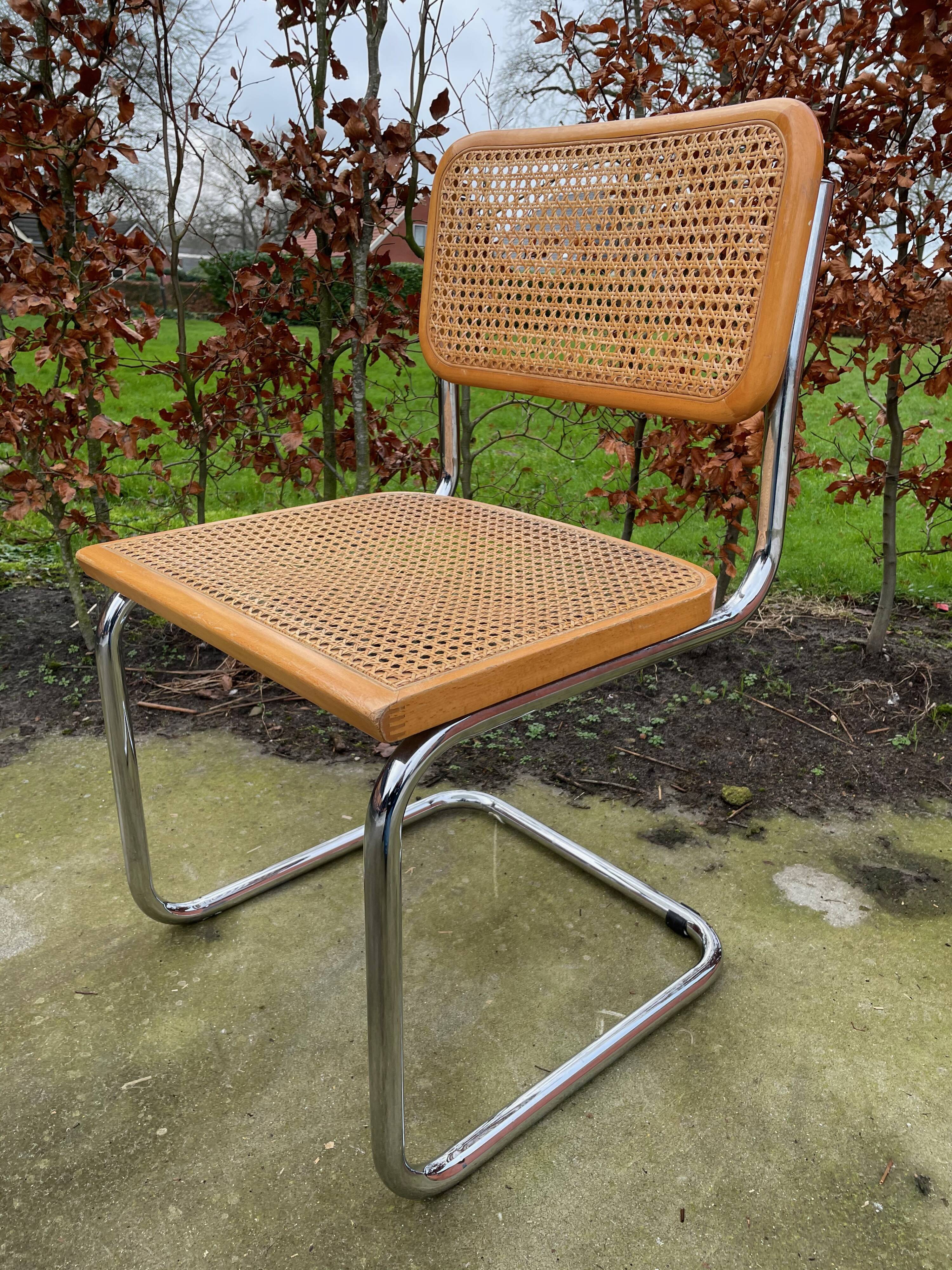Lot of 4 Chairs Model Cesca designed by Marcel Breuer