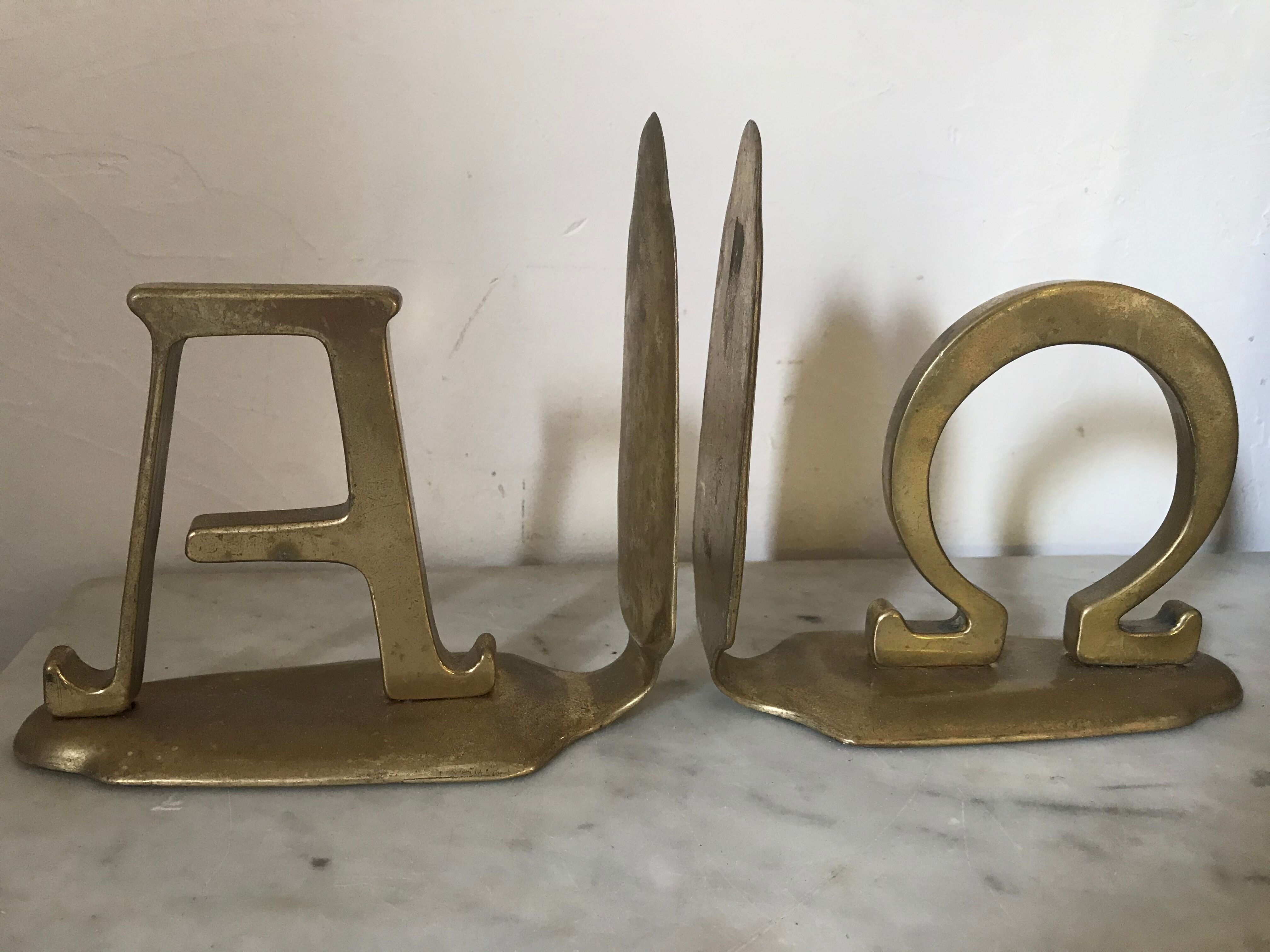Pair of vintage brass bookends