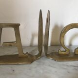 Pair of vintage brass bookends