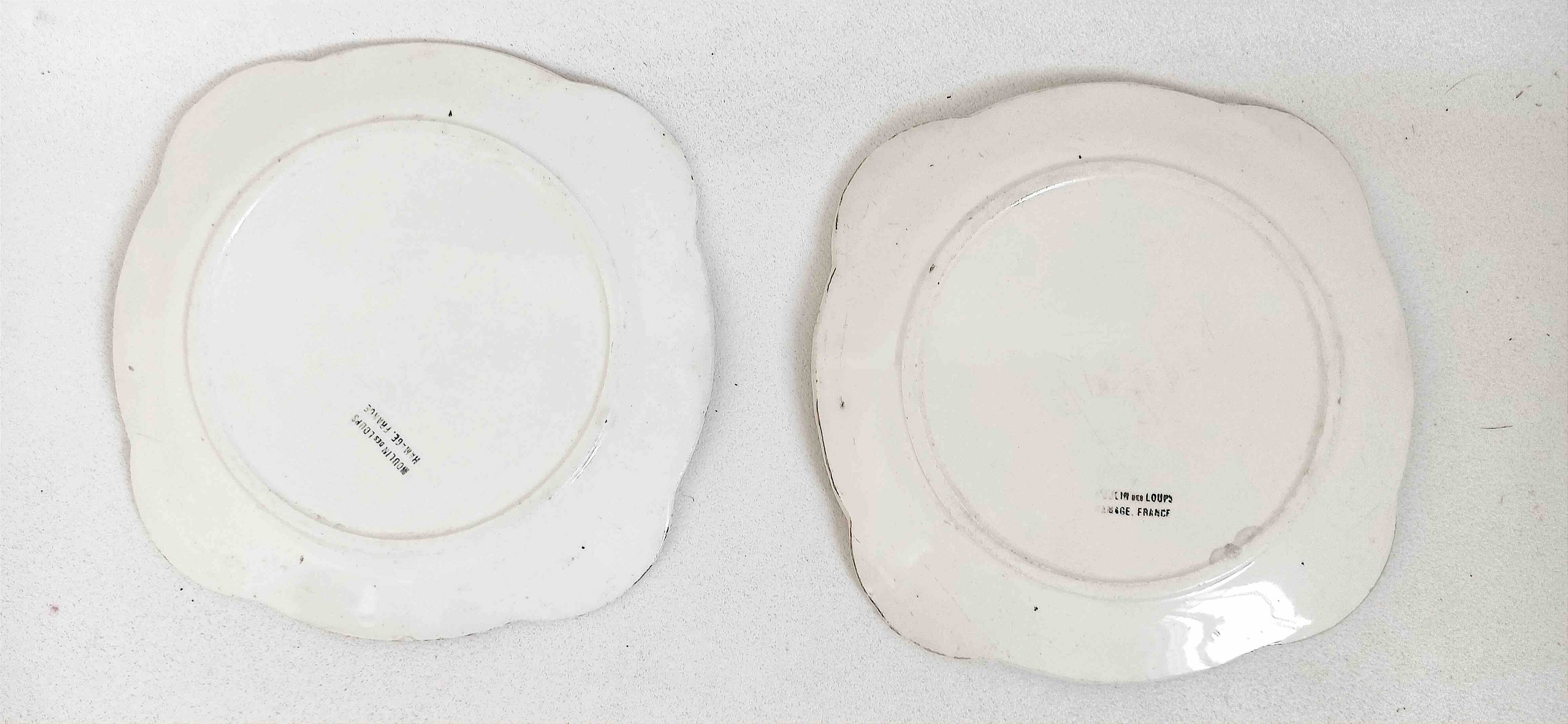 Pair of dessert plates Moulin des Loups St Amand Width 18 cm
