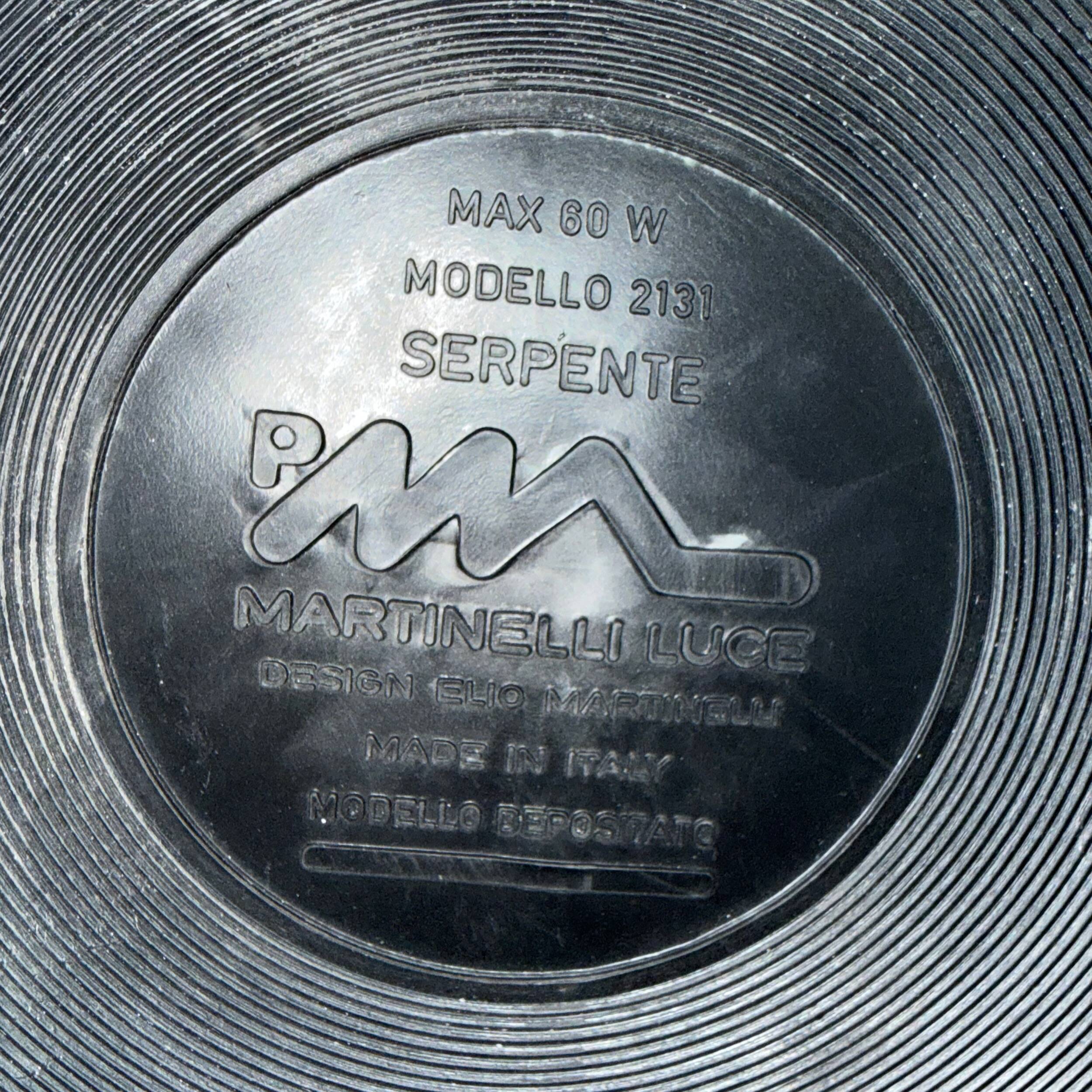 Lampadaire Serpente par Elio Martinelli pour Martinelli Luce, années 1970 en blanc.