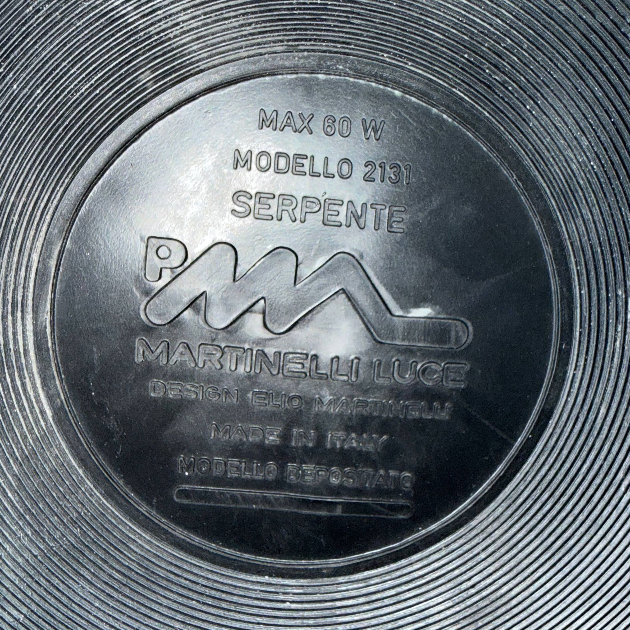 Lampadaire Serpente par Elio Martinelli pour Martinelli Luce, années 1970 en blanc.