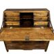 Commode scribanne from the Louis XVI period in walnut burl with marquetry decoration.