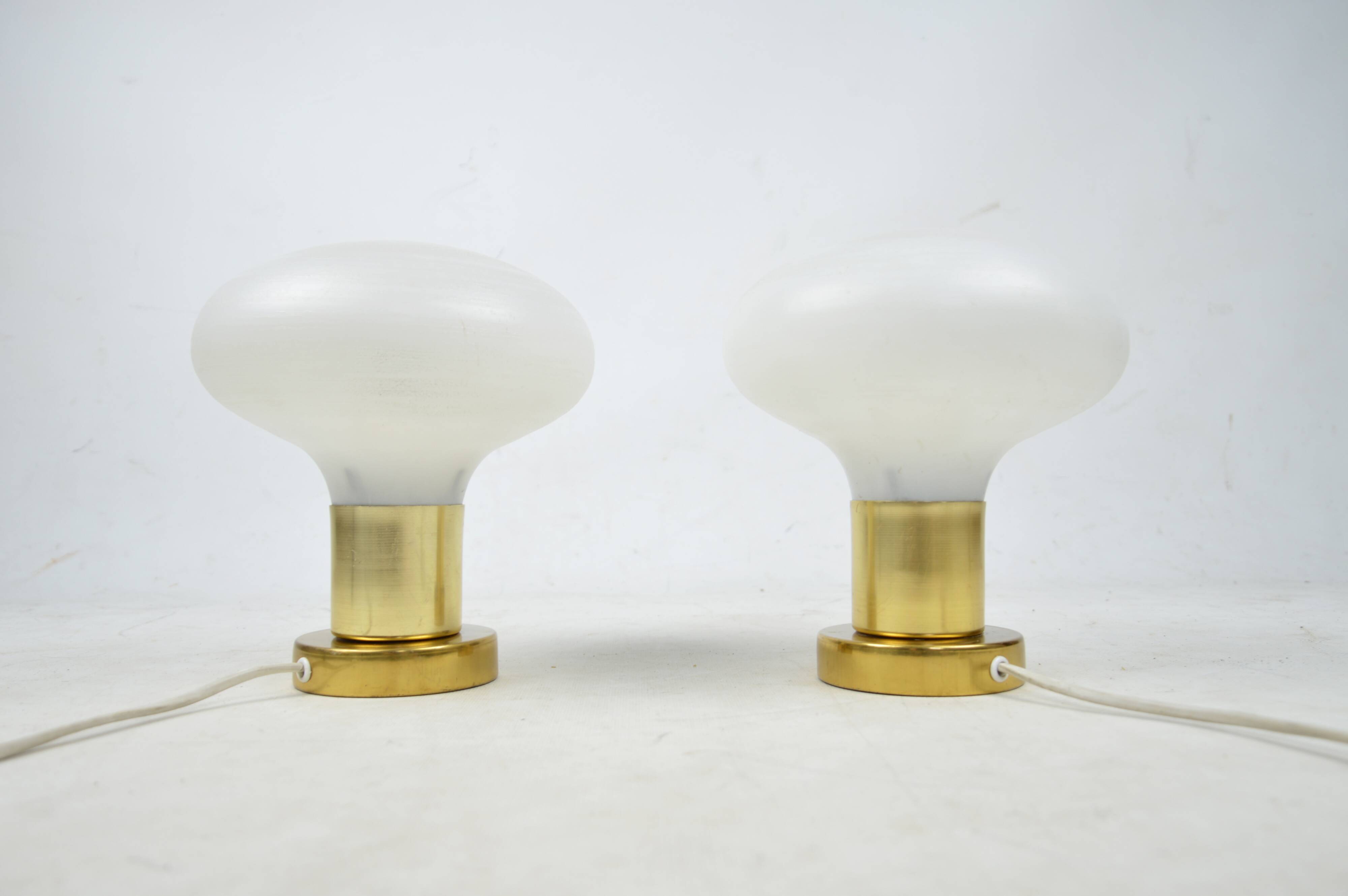 A pair of bedside lamps, 1970s
